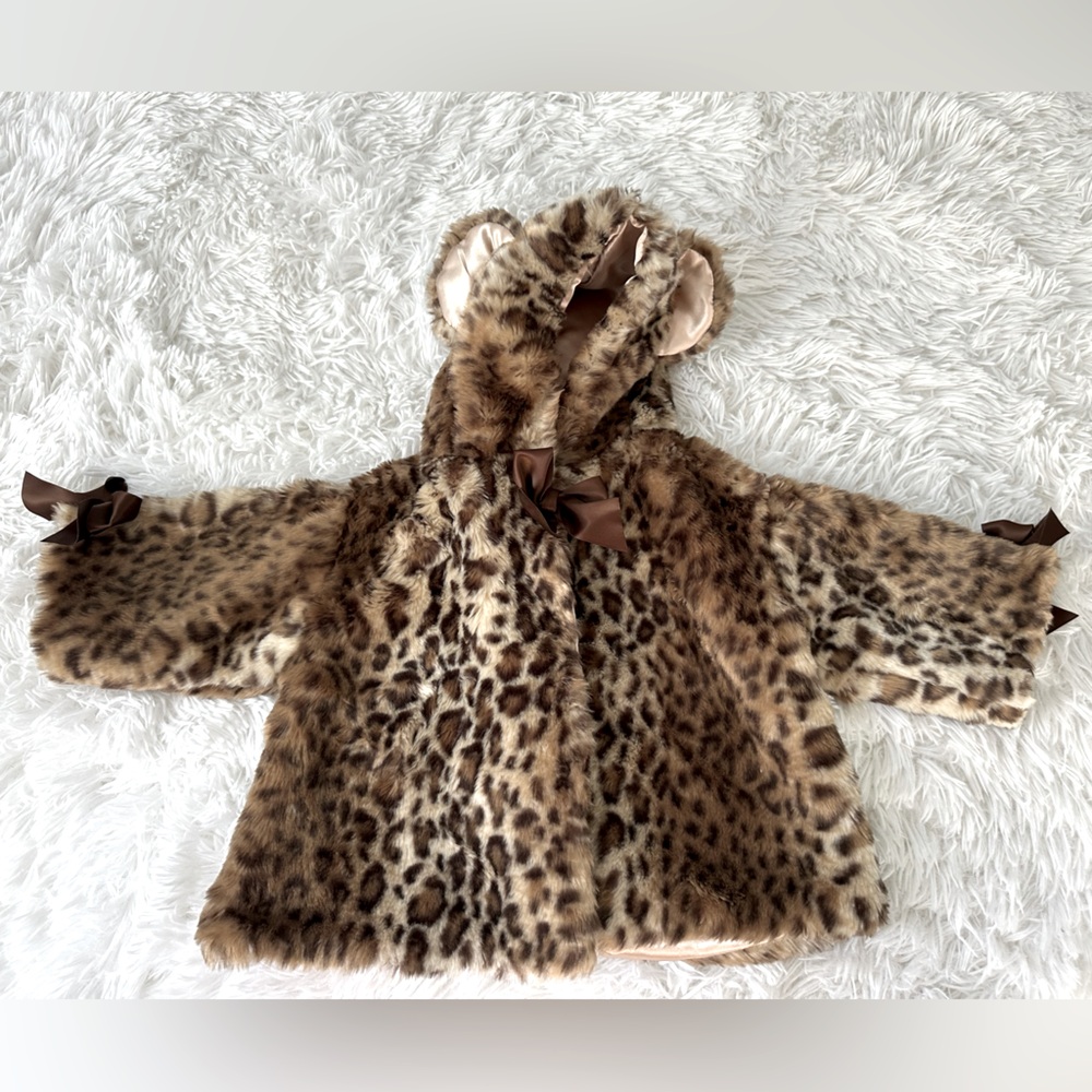 Bearington Baby Cozy Leopard Fur Coat 6-12 months 🤎